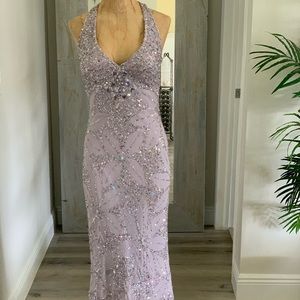 Lilac purple sequin gown